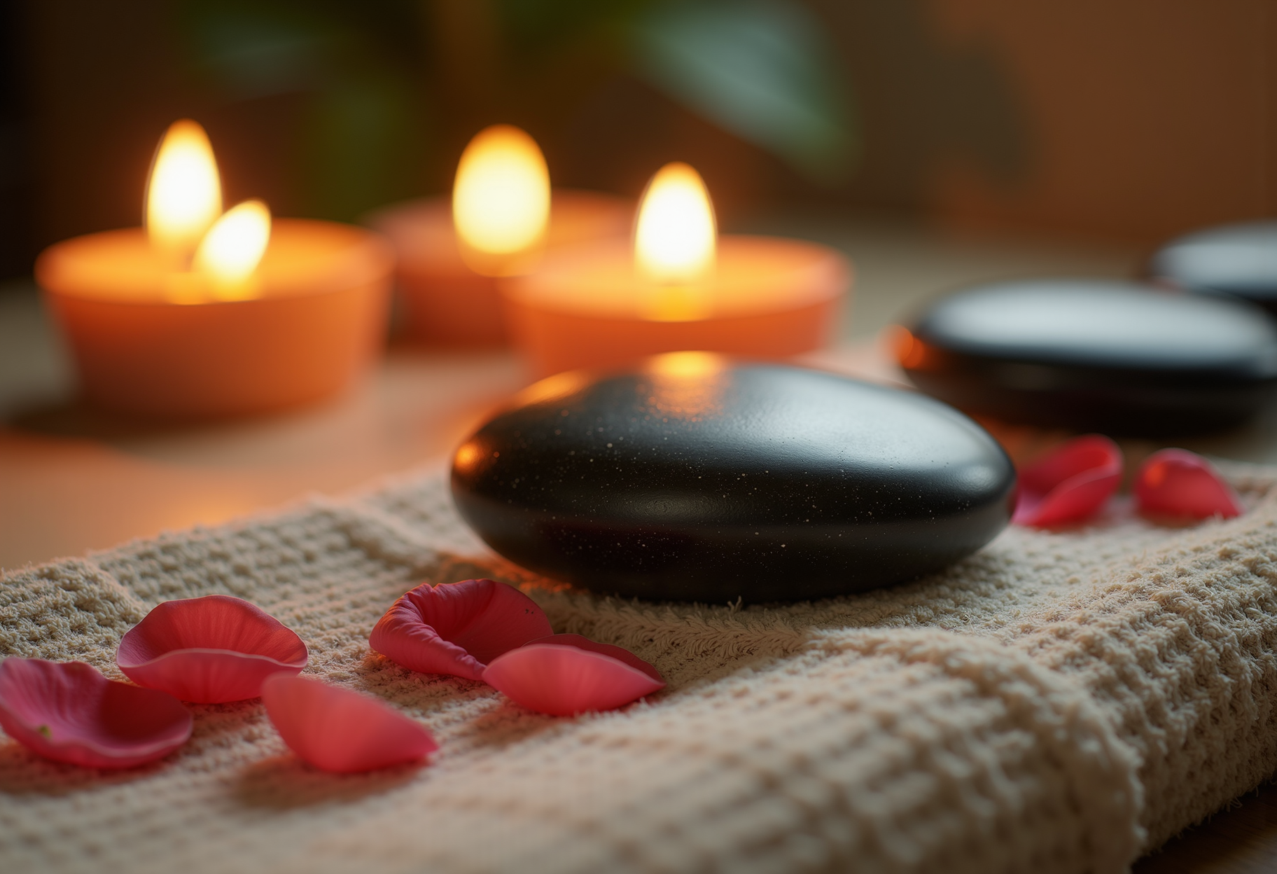 Warm stone massage